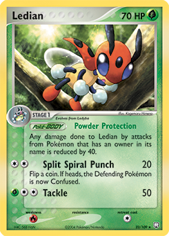 Carte Pokémon Rare Ledian 23/109 de la série Ex Team Rocket Returns