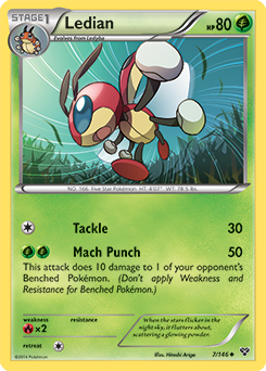 Uncommon Pokémon card Ledian 7/146 from X&Y expansion
