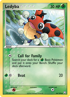 Carte Pokémon Commune Ledyba 64/109 de la série Ex Team Rocket Returns