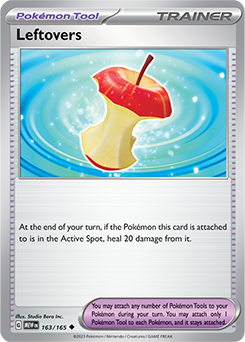 Uncommon Pokémon card Leftovers 163/165 from 151 expansion
