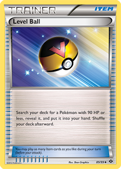 Uncommon Pokémon card Level Ball 89/99 from Next Destinies expansion