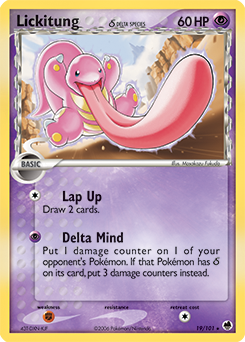 Lickitung 19/101 Pokémon card from Ex Dragon Frontiers for sale at best price