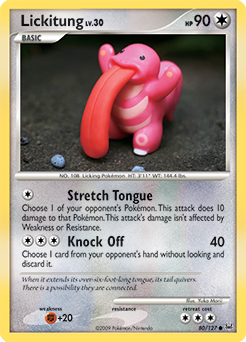 Common Pokémon card Lickitung 80/127 from Platinuim expansion