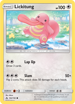 Lickitung 102/156 Pokémon card from Untra Prism for sale at best price