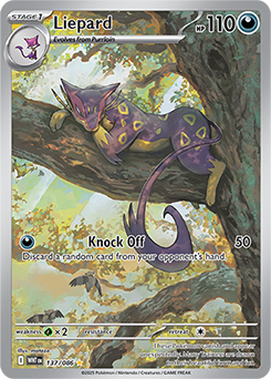 Illustration rare Pokémon card Liepard 137/86 from White Flare expansion