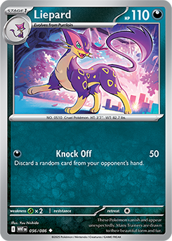 Uncommon Pokémon card Liepard 56/86 from White Flare expansion
