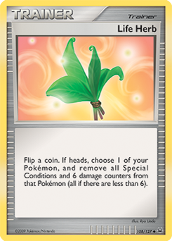 Uncommon Pokémon card Life Herb 108/127 from Platinuim expansion