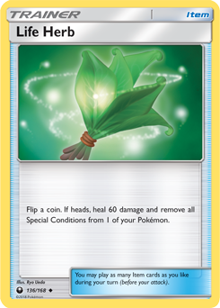Uncommon Pokémon card Life Herb 136/168 from Celestial Storm expansion