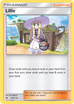 Uncommon Pokémon card Lillie 62/73 from Shining Legends expansion