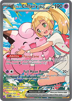 Carte Pokémon Illustration spéciale rare Mélofée ex de Lilie 280/217 de la série Héros Transcendants