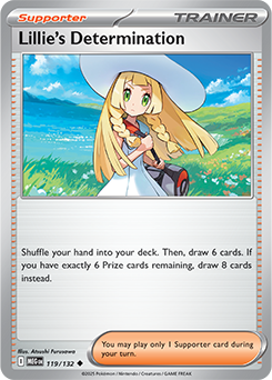 Uncommon Pokémon card Lillie's Determination 119/132 from Mega Evolution expansion