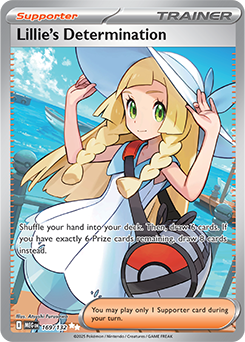 Ultra rare Pokémon card Lillie's Determination 169/132 from Mega Evolution expansion