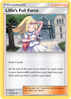 Lillie's Full Force 196/236 Pokémon card from Cosmic Eclipse for sale at best price