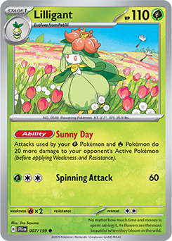 Common Pokémon card Lilligant 7/159 from Journey Together expansion