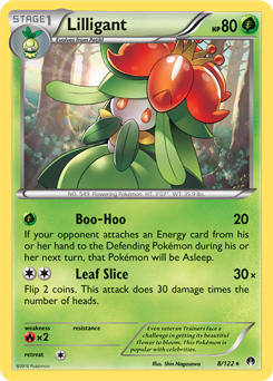 Rare Pokémon card Lilligant 8/122 from Breakpoint expansion
