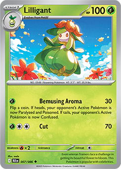 Uncommon Pokémon card Lilligant 7/86 from Black Bolt expansion