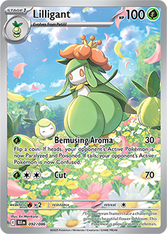 Illustration rare Pokémon card Lilligant 92/86 from Black Bolt expansion