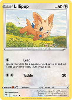 Common Pokémon card Lillipup 133/203 from Evolving Skies expansion