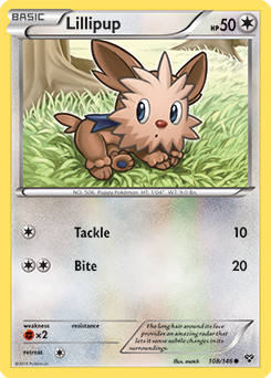 Common Pokémon card Lillipup 108/146 from X&Y expansion