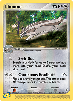 Linoone 38/109 Pokémon card from Ex Ruby & Sapphire for sale at best price