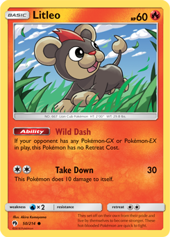 Litleo 50/214 Pokémon card from Lost Thunder for sale at best price
