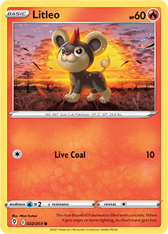 Litleo 22/203 Pokémon card from Evolving Skies for sale at best price
