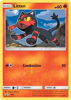 Promo Pokémon card Litten SM02 from Sun and Moon Promos expansion