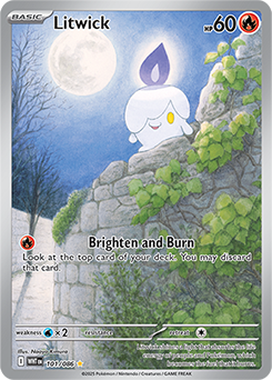 Illustration rare Pokémon card Litwick 101/86 from White Flare expansion