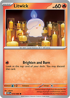 Common Pokémon card Litwick 16/86 from White Flare expansion