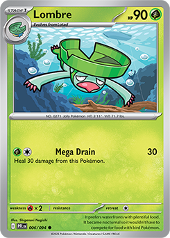 Common Pokémon card Lombre 6/94 from Phantasmal Flames expansion