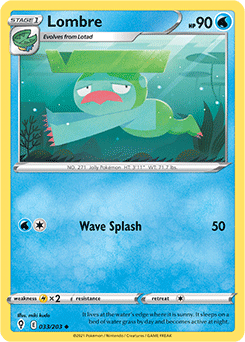 Uncommon Pokémon card Lombre 33/203 from Evolving Skies expansion