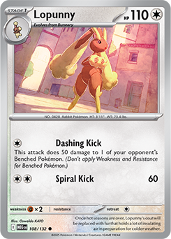 Common Pokémon card Lopunny 108/132 from Mega Evolution expansion