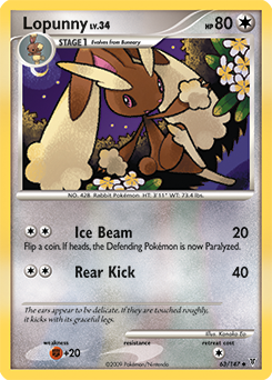 Uncommon Pokémon card Lopunny 63/147 from Supreme Victors expansion