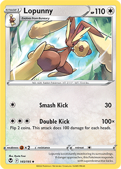 Lopunny 145/195 Pokémon card from Silver Tempest for sale at best price