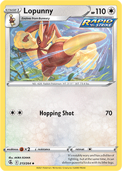 Lopunny 213/264 Pokémon card from Fusion Strike for sale at best price