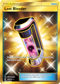Secret Gold Pokémon card Lost Blender 233/214 from Lost Thunder expansion