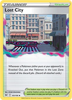 Uncommon Pokémon card Lost City 161/196 from Lost Origin expansion