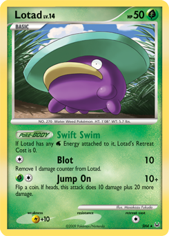 Shining Pokémon Pokémon card Lotad SH4 from Platinuim expansion