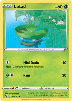 Lotad 7/192 Pokémon card from Rebel Clash for sale at best price