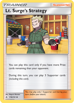 Lt. Surge's Strategy 178/214 Pokémon card from Unbroken Bonds for sale at best price