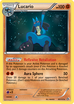 Carte Pokémon Lucario 80/113 de la série Legendary Treasures en vente au meilleur prix