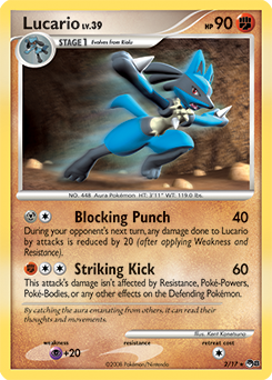 Carte Pokémon Rare Lucario 2/17 de la série POP 8