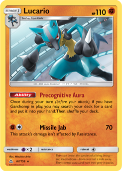 Lucario 67/156 Pokémon card from Untra Prism for sale at best price