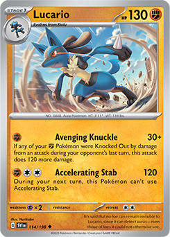 Lucario 114/198 Pokémon card from Scarlet & Violet for sale at best price