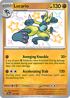 Lucario 174/91 Pokémon card from Paldean fates for sale at best price