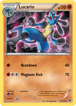 Lucario 47/124 Pokémon card from Fates Collide for sale at best price