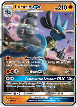 Lucario GX SM100 Pokémon card from Sun and Moon Promos for sale at best price