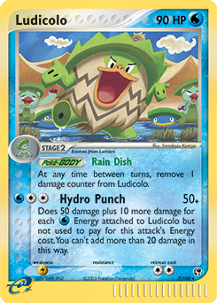 Carte Pokémon Holographique Rare Ludicolo 7/100 de la série Ex Tempête de Sable