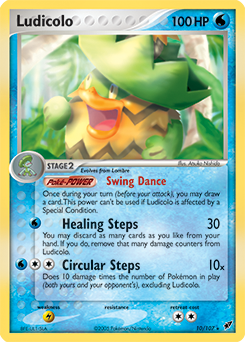Carte Pokémon Holographique Rare Ludicolo 10/107 de la série Ex Deoxys