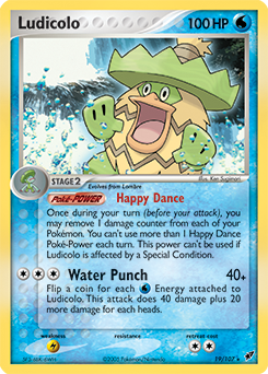 Carte Pokémon Rare Ludicolo 19/107 de la série Ex Deoxys